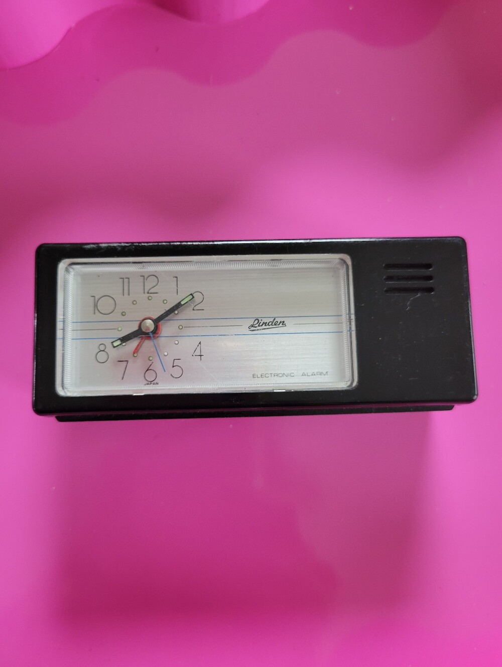 Vintage Linden Black "Tiny Time" Alarm Clock ~ 1970s ~ Retro ~ Made in Japan